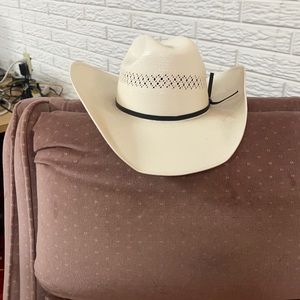 Lone star straw cowboy hat.